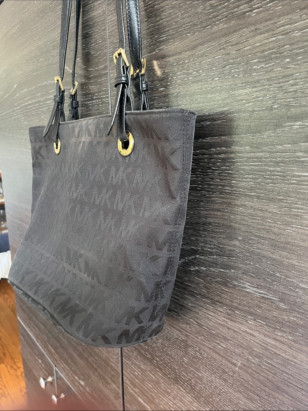 MK Michael Kors Jacquard Black Tote - Picture 3 of 11